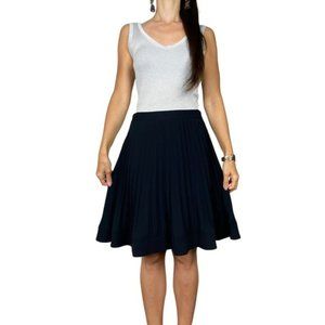 VERONIKA MAINE Black Pleated A line Knee Length Skirt